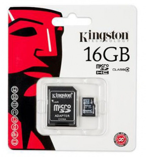 micro SDHC 16GB Kingston class 4 (SDC4/16GB) Флеш карта