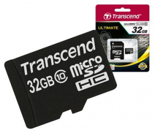 micro SDHC 32Gb Class10 Transcend TS32GUSDHC10 + adapter Флеш карта