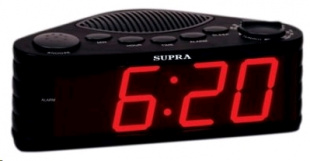 Supra SA-30FM black/red радиочасы