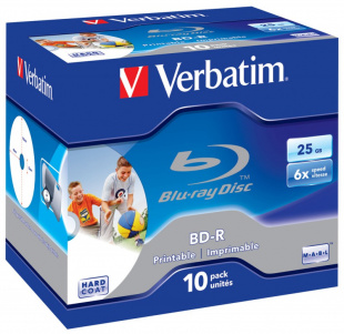 BD-R Verbatim 25Gb 6x Printable Surface Scratchguard+ Jewel Case (1шт) 43713 диск