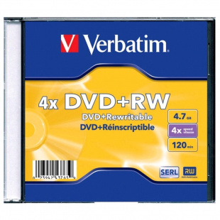 DVD+RW Verbatim 4.7Gb 4X Slim Case (1уп.=3шт.) диск