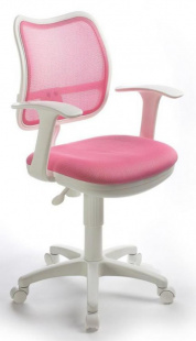Бюрократ Ch-W797 PK TW-13A белый пластик спинка розовая сетка сиденье розовое TW-13A Кресло