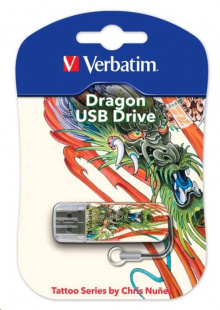 16Gb Verbatim Mini Tattoo Dragon 49888 USB2.0 белый/рисунок Флеш карта
