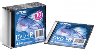 DVD+R TDK 4.7Gb 16x SJC (10шт) (t19447) DVD+R47SCED10-L Диск