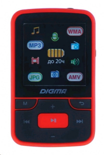 Digma T3 8Gb черный/красный/1.5"/FM/microSD MP3 флеш плеер