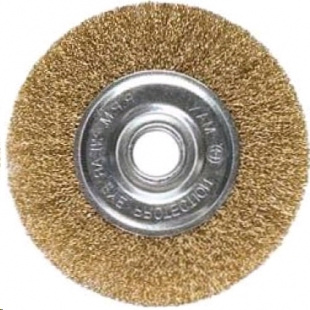 Щетка для УШМ 150х22,2 мм "колесо" (Matrix) проволока витая, латунь, 74664 Оснастка для электроинструмента