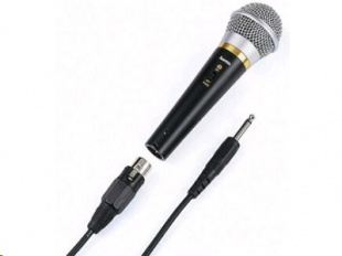Hama динамический DM60, 90 Гц-10 кГц, -70 дБ, кардиоидный, 6.3 мм Jack моно + адаптер 6.3/3.5 мм Микрофон