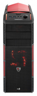 AeroCool Xpredator X1 Devil Red Edition black w/o PSU ATX 2*USB3.0  fans red LED Корпус