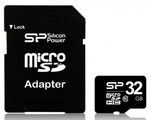 micro SDHC 32Gb Silicon Power Class10 SP032GBSTH010V10-SP Флеш карта