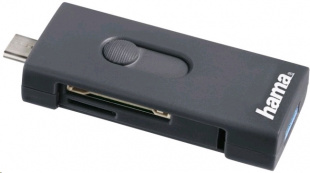 Hama 00135753 серый USB 2.0/Type C/OTG Устройство чтения карт памяти