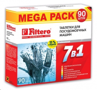 Filtero Таблетки для ПММ "7 в 1" 90 шт., Арт. 703 Средство для ПММ