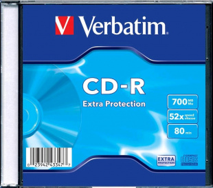 CD-R Verbatim 700Mb 52x DataLife Slim (1шт) 43347 Диск