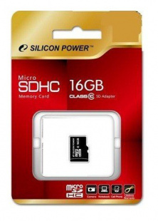 micro SD 16Gb Class10 Silicon Power SP016GBSTH010V10 Флеш карта