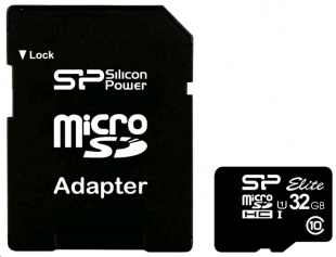 micro SDHC 32Gb Class10 Silicon Power SP032GBSTHBU1V10-SP + adapter Флеш карта