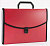 Портфель Бюрократ -BPP6RED 6 отдел. A4 пластик 0.7мм красный