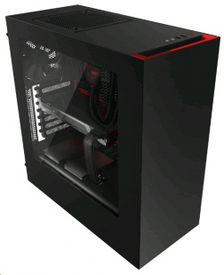 NZXT S340 черный/красный w/o PSU ATX 3x120mm 3x140mm 2xUSB3.0 audio bott PSU Корпус