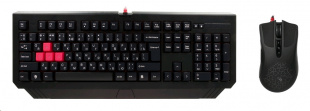 A4 Bloody Q1500/B1500 (Q110+Q9) клав:черный/красный мышь:черный USB LED Клавиатура+мышь