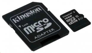 micro SDHC 16GB Class 10 Kingston + adapter Флеш карта