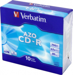 CD-R Verbatim 700Mb 52x DataLife+ Slim Box (10шт) 43342 Диск