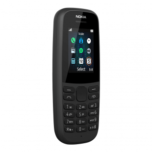 Nokia 105 SS EAC_NOCHGR BLACK TA-1203 Телефон мобильный