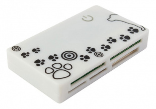 PC PET CR-215DWH USB 2.0 SDHC/CF/XD/MS/TF/M2 (24-in-1) Dog White Устройство чтения карт памяти