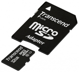 micro SDHC 32Gb Class10 Transcend TS32GUSDU1 + adapter Флеш карта