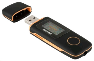 Digma U3 4Gb черный/оранжевый/1.1"/FM/microSDHC MP3 флеш плеер