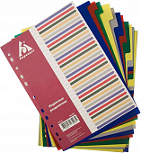 Разделитель индексный Бюрократ ID118 A4 пластик 31 индексов с бумажным оглавлением цветные разделы