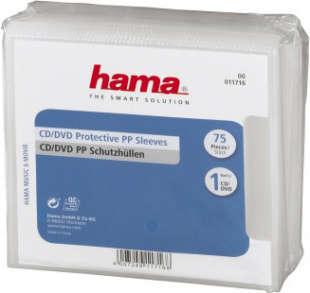 Hama H-11716 для CD/DVD полипропилен 75 шт. прозрачный Конверт
