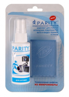 Parity (24128), Комплект для фото-видео техники (спрей 65мл+2 салфетки из микрофибры 15*15см), блист Чистящие средства