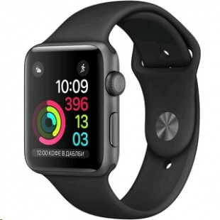 Apple Watch Series 1, MP032 42mm space grey aluminium case with black sport band Умные часы