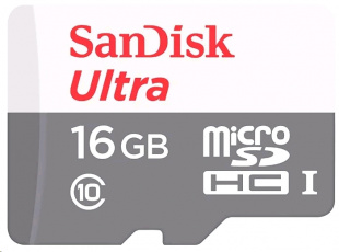 micro SDHC 16Gb Class10 Sandisk SDSQUNS-016G-GN3MA Ultra 80 + adapter Флеш карта