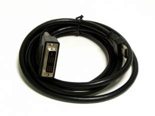 HDMI- DVI 3м (19pin to 19pin) черный, зол. конт., экран Кабель