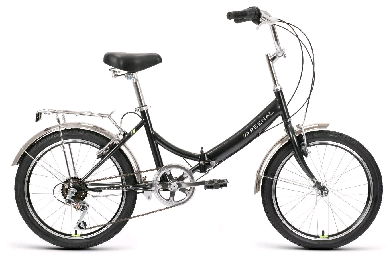20 FORWARD ARSENAL 20 2.0 (20" 6 ск. рост. 14") 2022, черный/зеленый, RBK22FW20533 Велосипед велосипед
