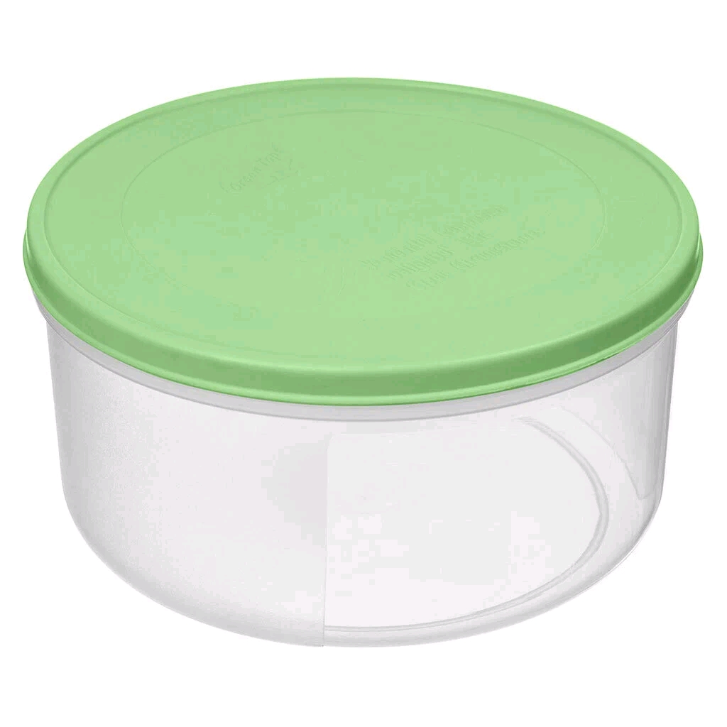 Контейнер пластм. 0,5л для продуктов круглый Verona светло-зелен посуда для СВЧ