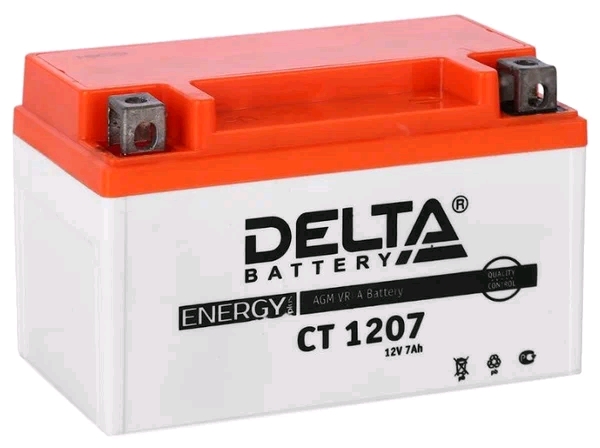 Аккумулятор Delta 12В 7А (СТ 1207) пр./пол. (+ -) Аккумулятор