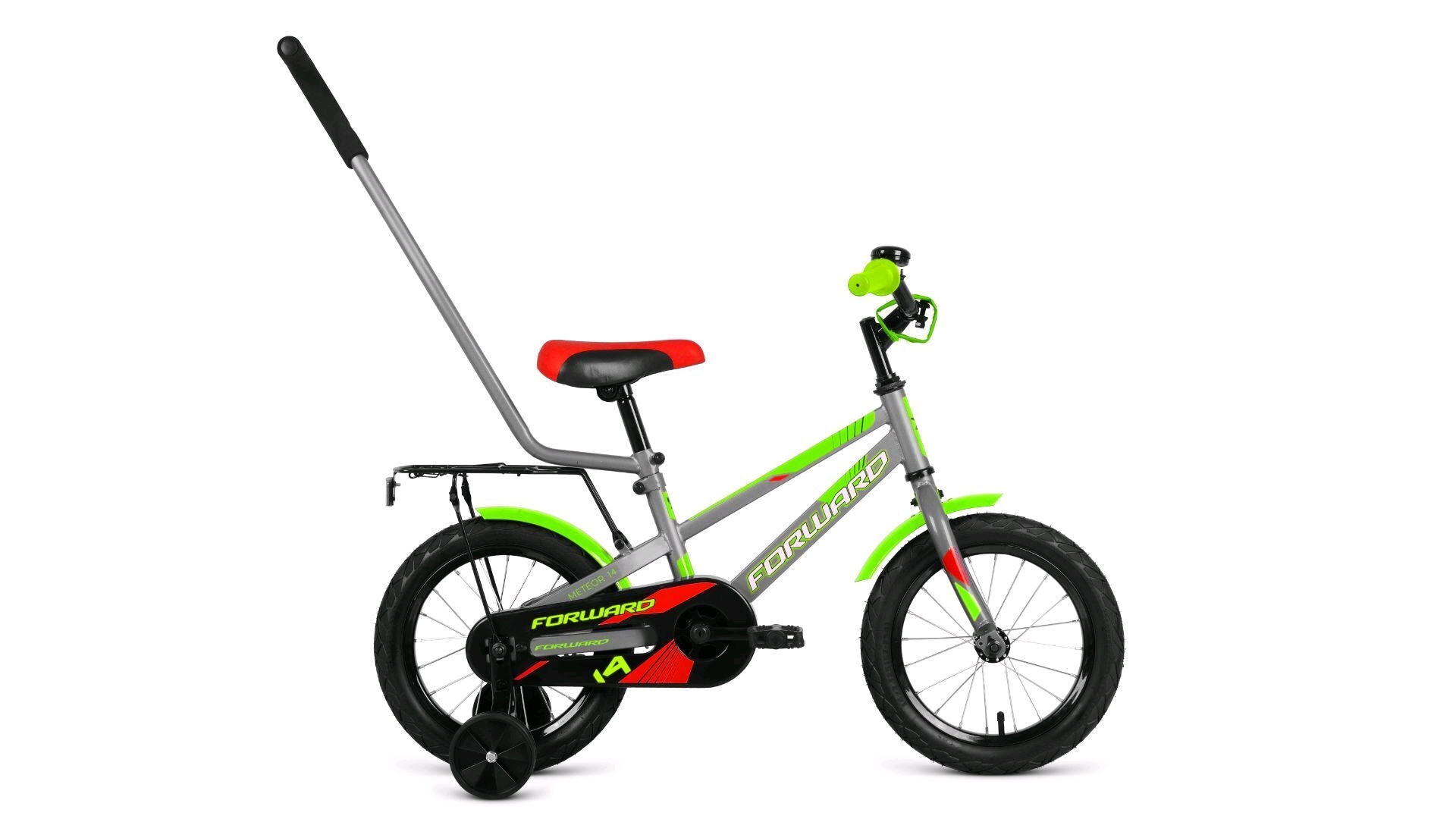 14 FORWARD METEOR 14 (1 ск.) 2020-2021 серый/зелёный велосипед