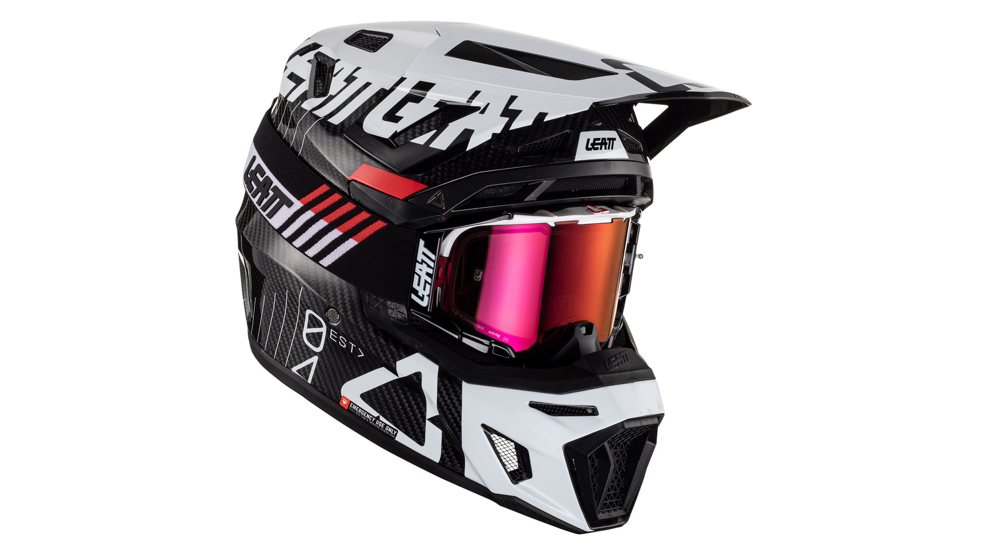 Leatt Moto 9.5 Carbon Helmet Kit (White, M, 2024 (1023010202)) Мотошлем
