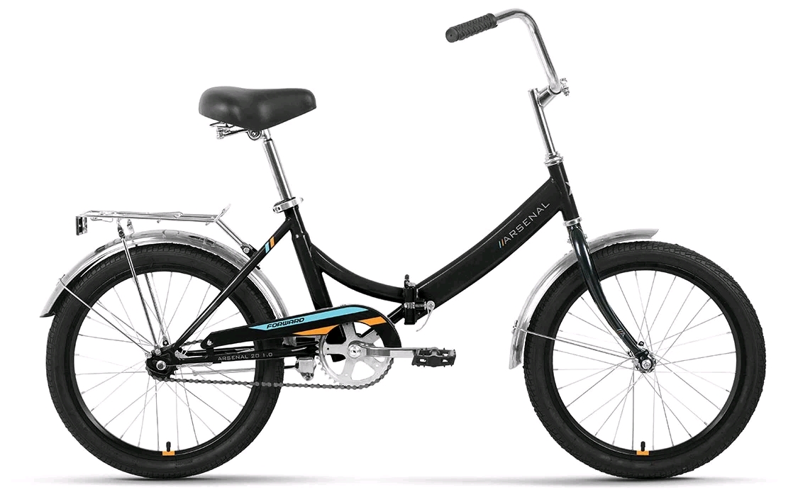 20 FORWARD ARSENAL 20 1.0 (20" 1 ск. рост. 14") 2022, черный/оранжевый, RBK22FW20525 Велосипед велосипед