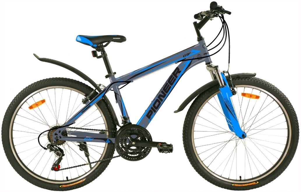 26 PIONEER City 26"/18" gray-blue-black велосипед