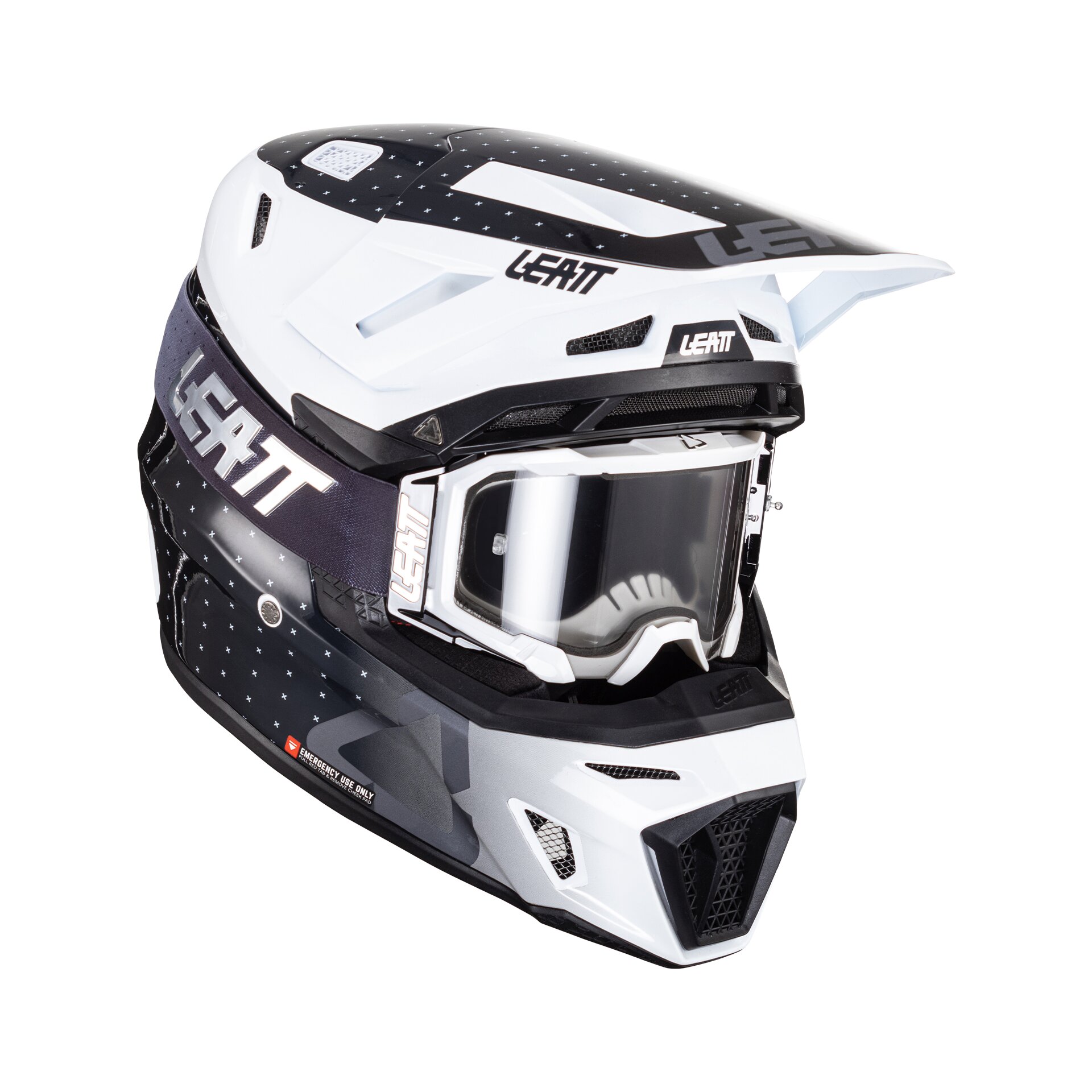 Leatt Moto 8.5 Helmet Kit (Black/White, M, 2024 (1024060102)) Мотошлем