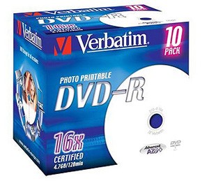 DVD-R Verbatim 4.7Gb 16x Jewel Case Printable (10шт) 43521 диск