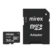 Карты памяти micro SDHC 32GB Class 10 MIREX + adapter UHS-I, U1 (13613-ADSUHS32) — фото, цена, купить