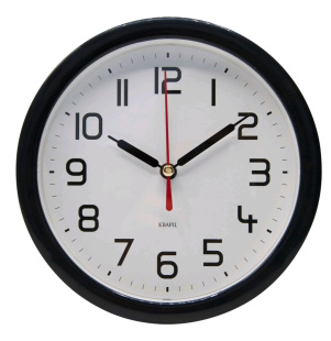 Бюрократ Alarm-R15P аналог. D15см черный/белый (ALARM-R15P/BLACK) Часы