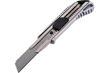 Ножи Нож с выдвижным лезвием 18 мм, металллический корпус, автоматический фиксатор, Вихрь (Код ТН ВЭД: 82 — фото, цена, купить