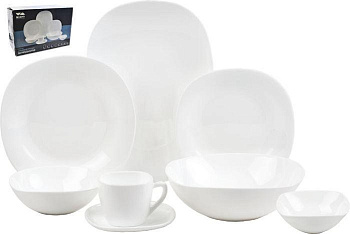 Сервиз столовый 38пр 38PC LFP WHITE  (квадрат) 