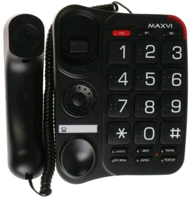 Телефоны проводные Maxvi CB-01 black 4454 от магазина Zakaz43