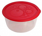 Контейнер пл.  0,8л круглый низкий многофункциональный №3 С256 посуда для СВЧ
