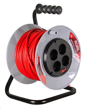 Удлинители Удлинитель силовой на катушке, СУ-2х1-30/2 (с выкл., 4 розетки) Ресанта — фото, цена, купить