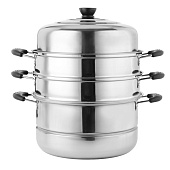 Мантоварки , пароварки Vetta 6л d28см, 3 яруса, индукицонное дно, нерж. сталь 822-107 — фото, цена, купить